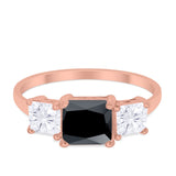 Princess Cut Engagement Ring Simulated Cubic Zirconia 925 Sterling Silver