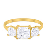 Princess Cut Engagement Ring Simulated Cubic Zirconia 925 Sterling Silver