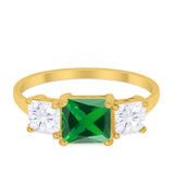 Princess Cut Engagement Ring Simulated Cubic Zirconia 925 Sterling Silver