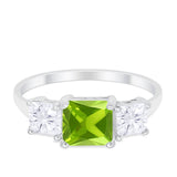 Princess Cut Engagement Ring Simulated Cubic Zirconia 925 Sterling Silver