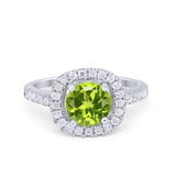 Solitaire Accent Wedding Ring Round Simulated CZ 925 Sterling Silver