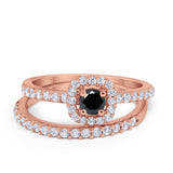 Wedding Band Ring Round Piece Simulated Cubic Zirconia 925 Sterling Silver