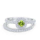 Wedding Band Ring Round Piece Simulated Cubic Zirconia 925 Sterling Silver
