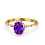 Halo Fashion Ring Oval Simulated Cubic Zirconia Accent 925 Sterling Silver