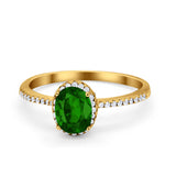 Halo Fashion Ring Oval Simulated Cubic Zirconia Accent 925 Sterling Silver