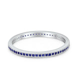 Full Eternity Stackable Band Rings 925 Sterling Silver