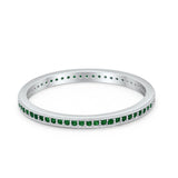 Full Eternity Stackable Band Rings 925 Sterling Silver