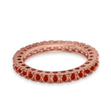 Eternity Wedding Band Rings Round Simulated CZ 925 Sterling Silver