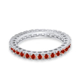 Eternity Wedding Band Rings Round Simulated CZ 925 Sterling Silver