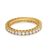 Eternity Wedding Band Rings Round Simulated CZ 925 Sterling Silver