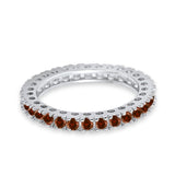 Eternity Wedding Band Rings Round Simulated CZ 925 Sterling Silver