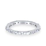 Eternity Stackable Engagement Ring Baguette Simulated CZ 925 Sterling Silver