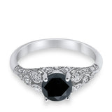 Vintage Wedding Ring Round Cubic Zirconia 925 Sterling Silver RC105152