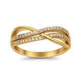 Crisscross Infinity Rings Eternity Simulated CZ 925 Sterling Silver