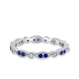 Eternity Round Wedding Band Ring Simulated CZ 925 Sterling Silver