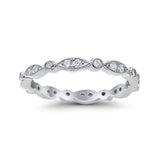 Eternity Round Wedding Band Ring Simulated CZ 925 Sterling Silver
