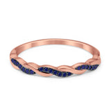 Half Eternity Infinity Twisted Band Rings Simulated CZ 925 Sterling Silver