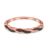 Half Eternity Infinity Twisted Band Rings Simulated CZ 925 Sterling Silver