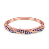 Half Eternity Infinity Twisted Band Rings Simulated CZ 925 Sterling Silver