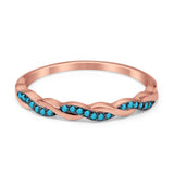Half Eternity Infinity Twisted Band Rings Simulated CZ 925 Sterling Silver