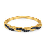 Half Eternity Infinity Twisted Band Rings Simulated CZ 925 Sterling Silver