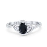 Wedding Ring Oval Cut Round Simulated Cubic Zirconia 925 Sterling Silver