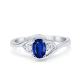 Wedding Ring Oval Cut Round Simulated Cubic Zirconia 925 Sterling Silver