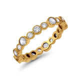 Full Eternity Wedding Ring Simulated CZ 925 Sterling Silver