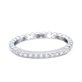 Infinity Twisted Half Eternity Wedding Band Ring Round Simulated Cubic Zirconia 925 Sterling Silver