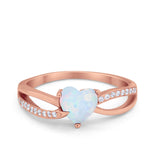 Engagement Heart Promise Ring Simulated Cubic Zirconia 925 Sterling Silver