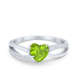 Engagement Heart Promise Ring Simulated Cubic Zirconia 925 Sterling Silver