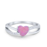 Engagement Heart Promise Ring Simulated Cubic Zirconia 925 Sterling Silver