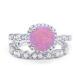 Halo Solitaire Piece Engagement Ring Simulated Cubic Zirconia 925 Sterling Silver