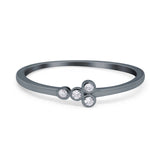 Fashion Petite Dainty Ring Eternity Simulated Cubic Zirconia 925 Sterling Silver