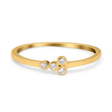 Fashion Petite Dainty Ring Eternity Simulated Cubic Zirconia 925 Sterling Silver