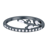 Half Eternity Fashion Ring Marquise Simulated Cubic Zirconia 925 Sterling Silver (9mm)