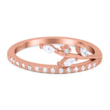 Half Eternity Fashion Ring Marquise Simulated Cubic Zirconia 925 Sterling Silver (9mm)