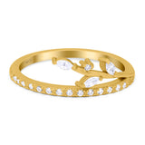Half Eternity Fashion Ring Marquise Simulated Cubic Zirconia 925 Sterling Silver (9mm)