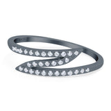 Fashion Half Eternity Ring Round Simulated Cubic Zirconia 925 Sterling Silver (5mm)
