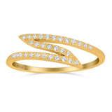 Fashion Half Eternity Ring Round Simulated Cubic Zirconia 925 Sterling Silver (5mm)