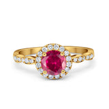 Art Deco Engagement Ring Round Simulated Cubic Zirconia 925 Sterling Silver