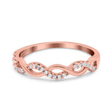 Half Eternity Infinity Twist Band Simulated Cubic Zirconia 925 Sterling Silver
