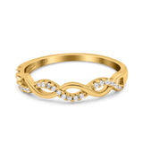 Half Eternity Infinity Twist Band Simulated Cubic Zirconia 925 Sterling Silver