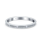 Eternity Ring Wedding Band Round Simulated Cubic Zirconia 925 Sterling Silver (2.4mm)