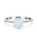 Art Deco Wedding Engagement Bridal Ring Round Simulated Cubic Zirconia 925 Sterling Silver