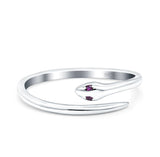 Snake Ring Oxidized Band Solid 925 Sterling Silver Thumb Ring (6mm)