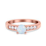 Art Deco Wedding Engagement Bridal Ring Round Simulated Cubic Zirconia 925 Sterling Silver