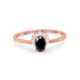 Petite Dainty Thumb Ring Round Simulated Cubic Zirconia 925 Sterling Silver