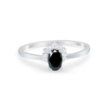 Petite Dainty Thumb Ring Round Simulated Cubic Zirconia 925 Sterling Silver