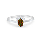Petite Dainty Thumb Ring Round Simulated Cubic Zirconia 925 Sterling Silver
